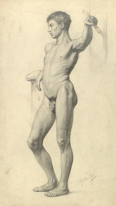 Gustav Klimt - Männlicher Akademieakt