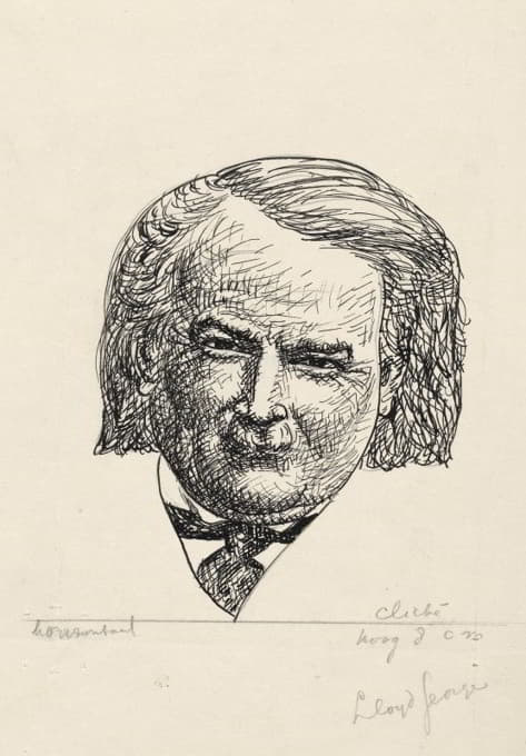 亚历山大·科恩的《从无政府状态到君主制》的插图草稿；大卫·劳埃德·乔治或德瓦尔的肖像