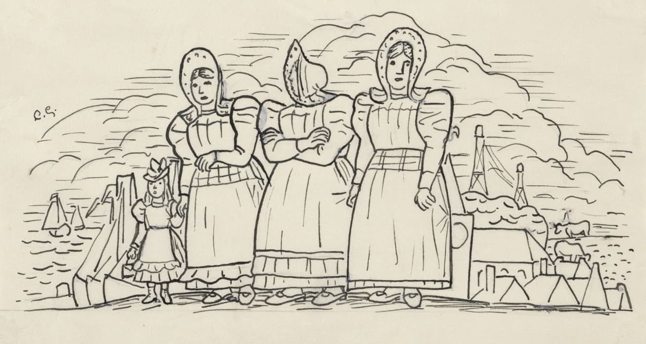 设计艺术月报的小插曲；三个渔夫和一个女孩
