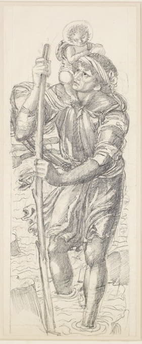 Sir Edward Coley Burne-Jones - St Christopher and the Infant Christ