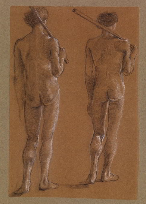 圣乔治系列-男性裸体-为《公主通向龙》对两名士兵的研究