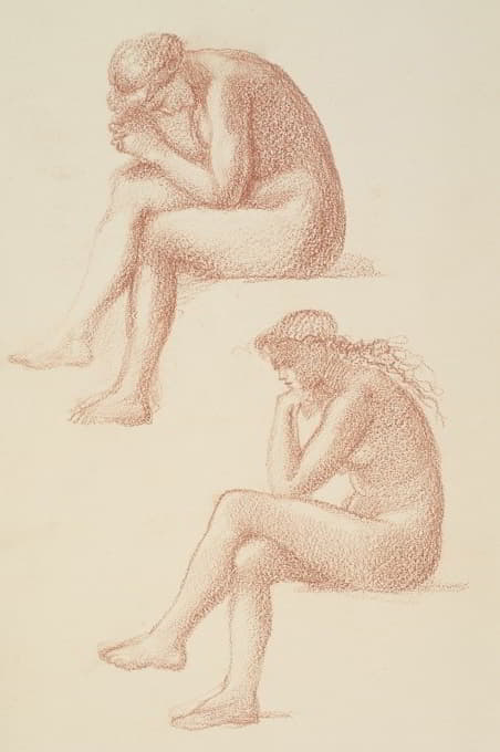 Sir Edward Coley Burne-Jones - The Lament – Nude Female – Two Studies for the Figure on the Right