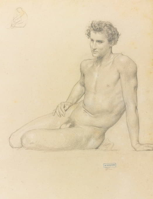 William-Adolphe Bouguereau - Study of a seated man for l’été