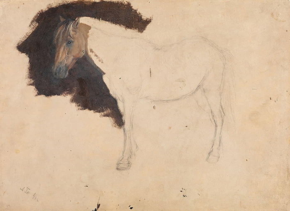 Adolph Tidemand - Study of a Horse
