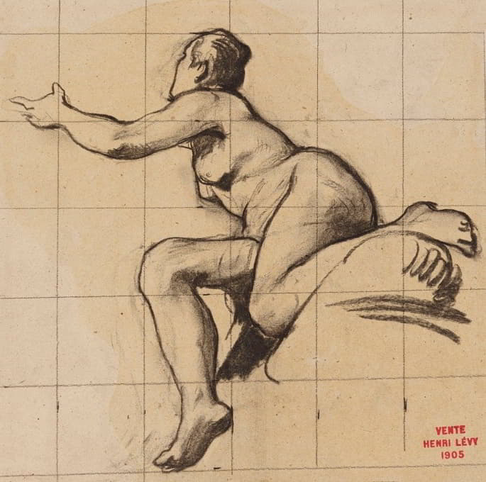 Henri Leopold Lévy - Etude de femme contorsionnée