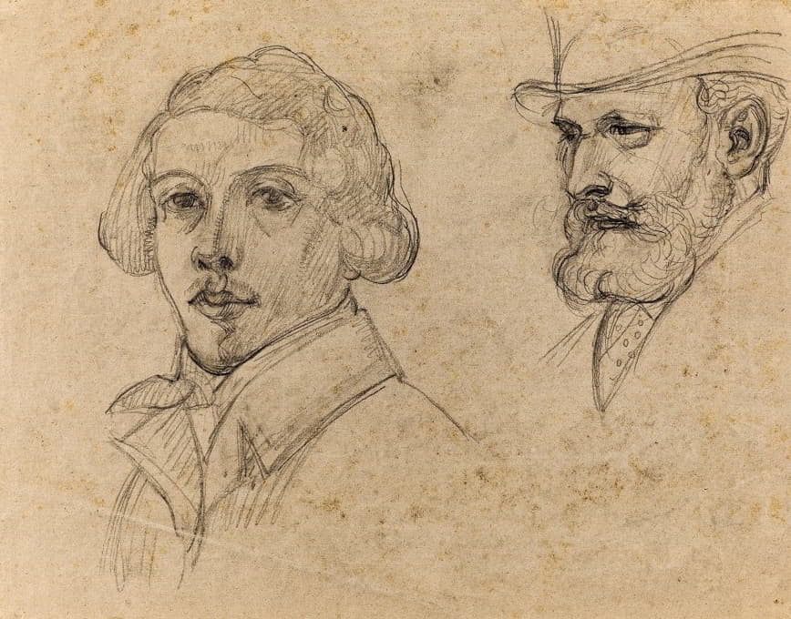画家爱德华·马内和西奥多·查瑟里奥的肖像画