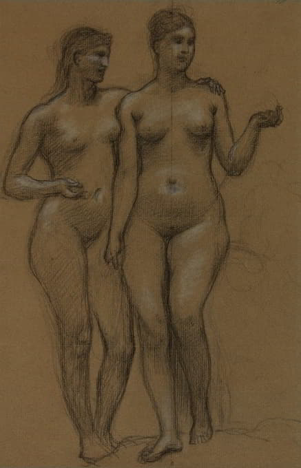 Pierre Puvis de Chavannes - Deux femmes nues debout, de face