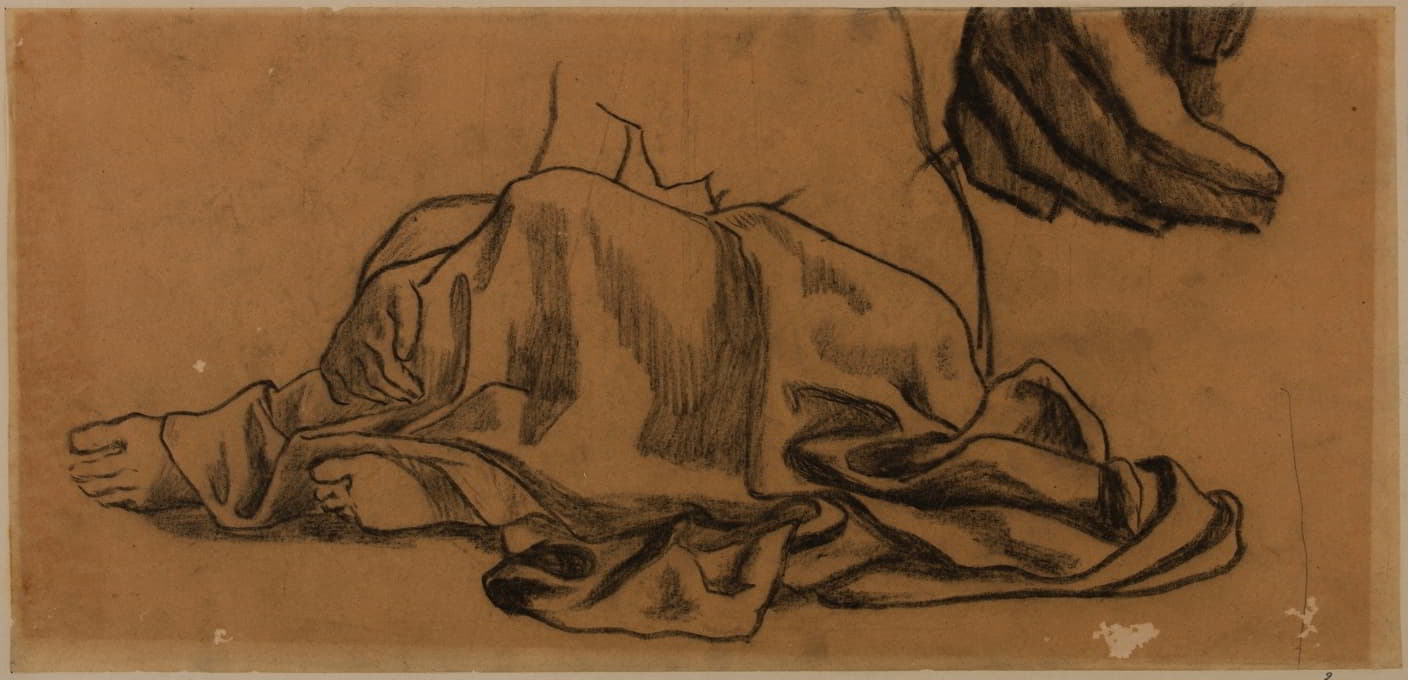 Pierre Puvis de Chavannes - Etude de draperie et étude de doigts