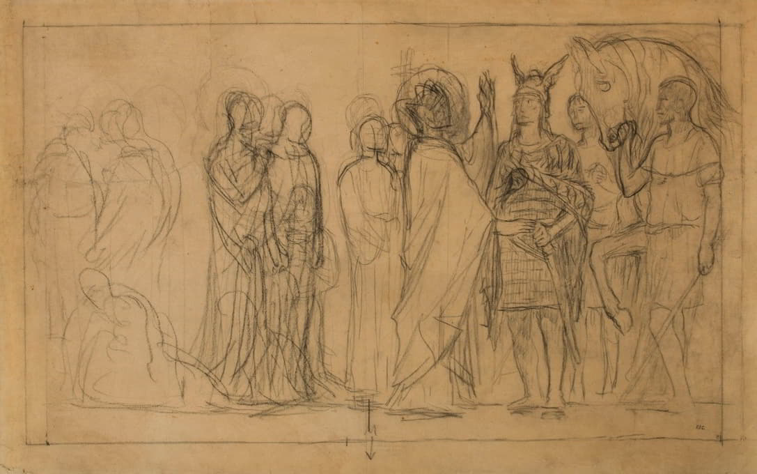 Pierre Puvis de Chavannes - Etude pour la dernière composition du Panthéon non exécutée