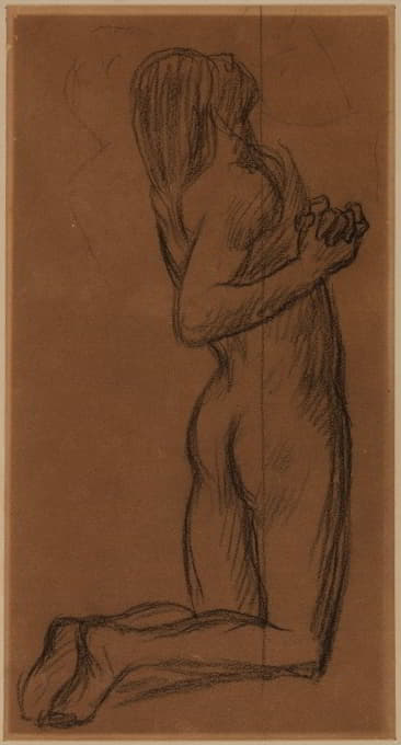 Pierre Puvis de Chavannes - Femme nue agenouillée