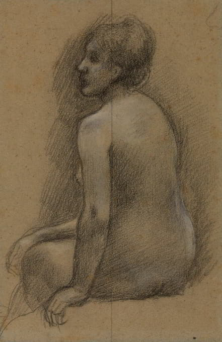 Pierre Puvis de Chavannes - Femme nue assise de dos