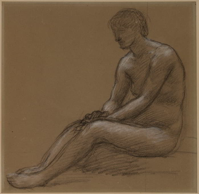 裸体女人坐着