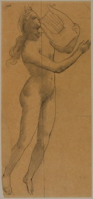 Pierre Puvis de Chavannes - Femme nue tenant une lyre
