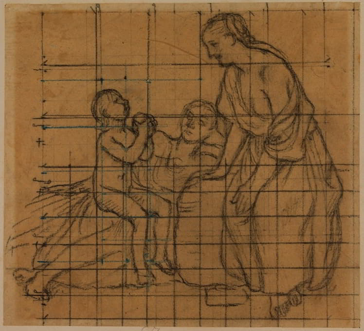 Pierre Puvis de Chavannes - Groupe composé de deux femmes et d’un enfant