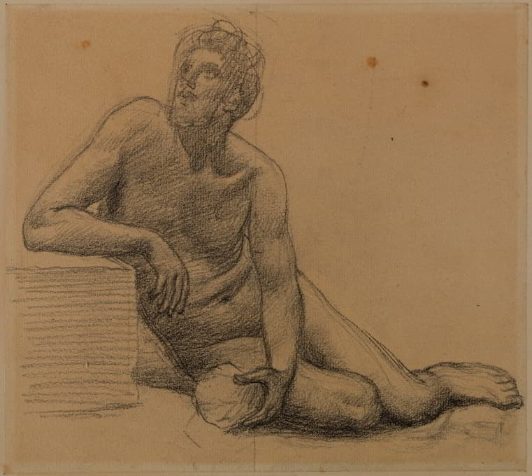 Pierre Puvis de Chavannes - Homme nu assis par terre
