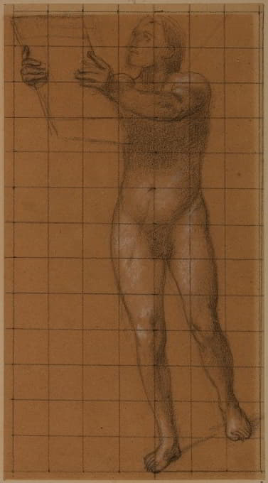 Pierre Puvis de Chavannes - Homme nu, de face tenant une tablette