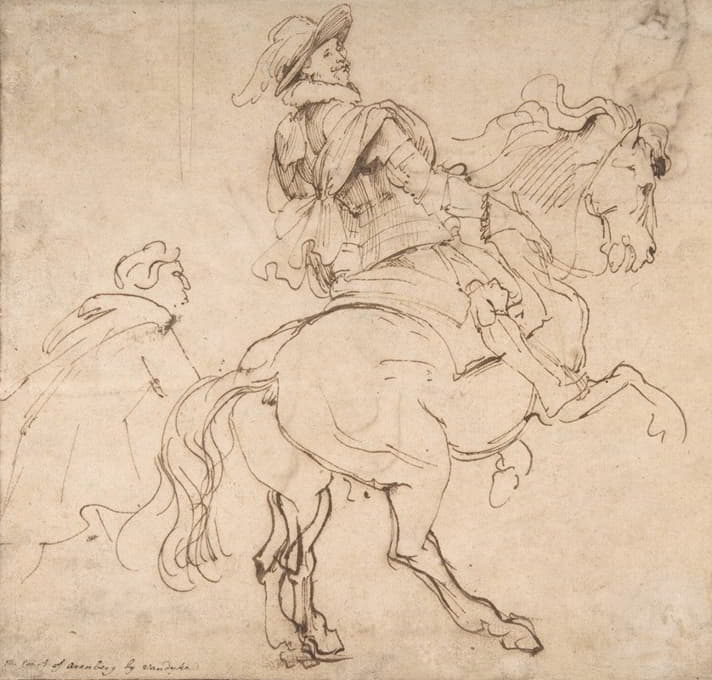 习作要一幅马术画像，可能是阿伦伯格伯爵艾伯特•德•利尼的画像