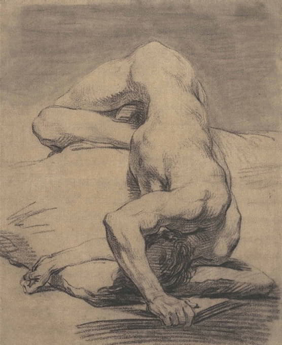Etienne-Maurice Falconet - Académie d’homme nu, allongé, vu d’en haut