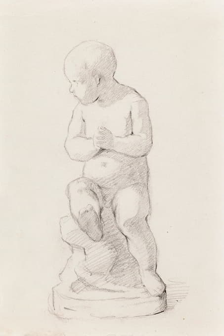 坐着的小男孩、雕塑