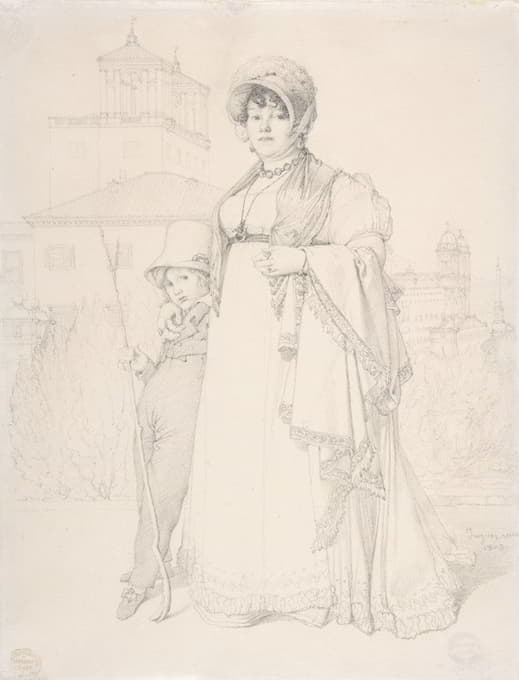Jean Auguste Dominique Ingres - Madame Guillaume Guillon Lethière, née Marie-Joseph-Honorée Vanzenne, and her son Lucien Lethière