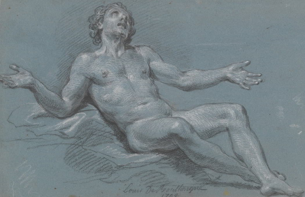 Louis de Boullogne the Younger - Seated Male Nude