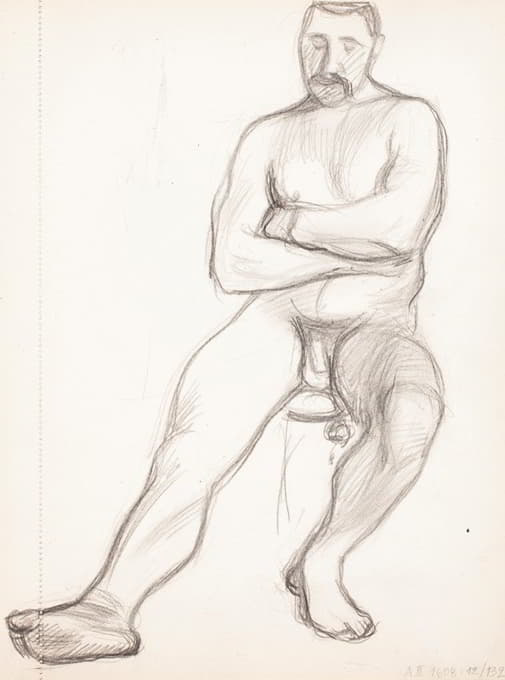 裸体男人、素描