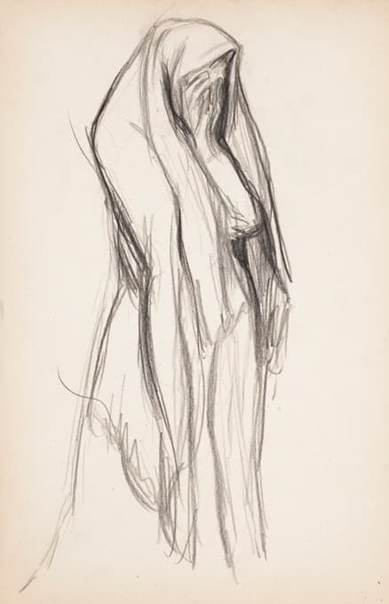 《哭泣的女人》画稿，1904年