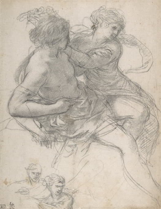Pietro da Cortona - Study of Two Figures for the Age of Gold