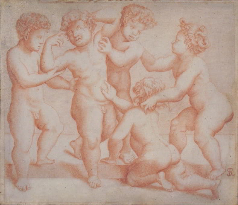 After Marco Dente - Frieze of Five Putti
