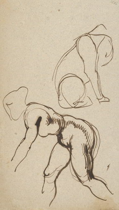 Eugène Delacroix - Studies of a Lion and a Female Nude