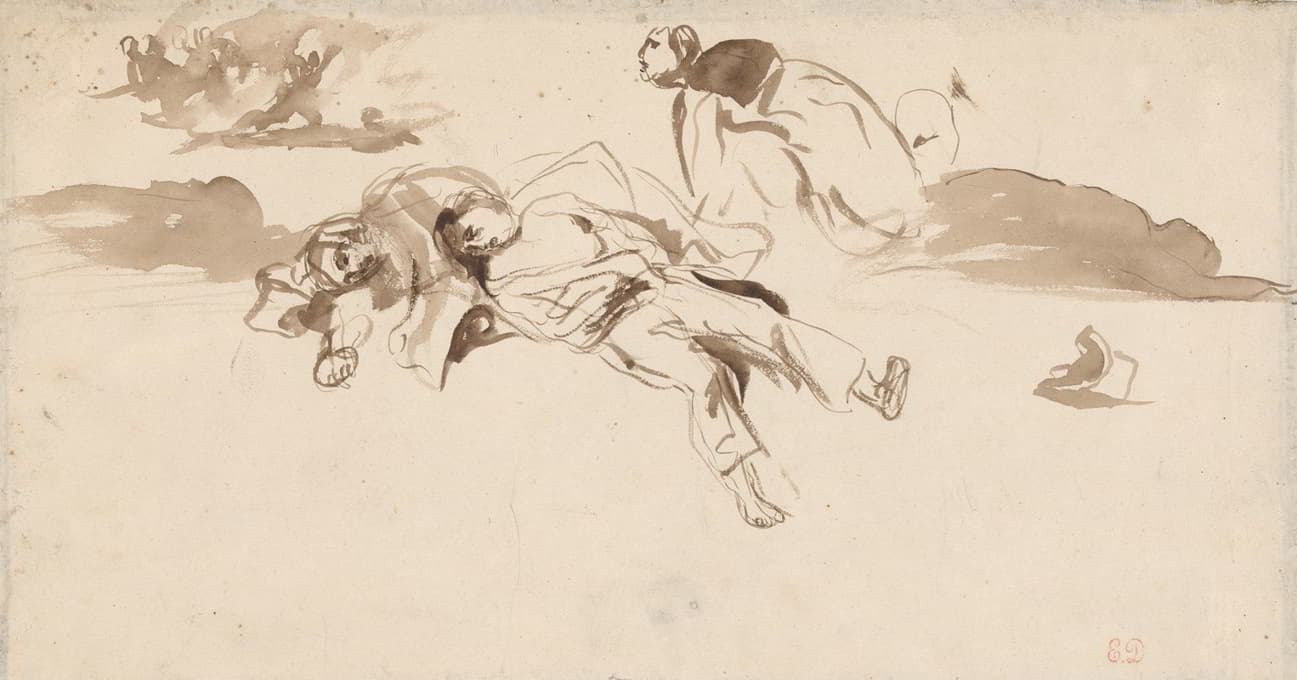 Eugène Delacroix - Study of Bodies ‘Liberty Leading the People’