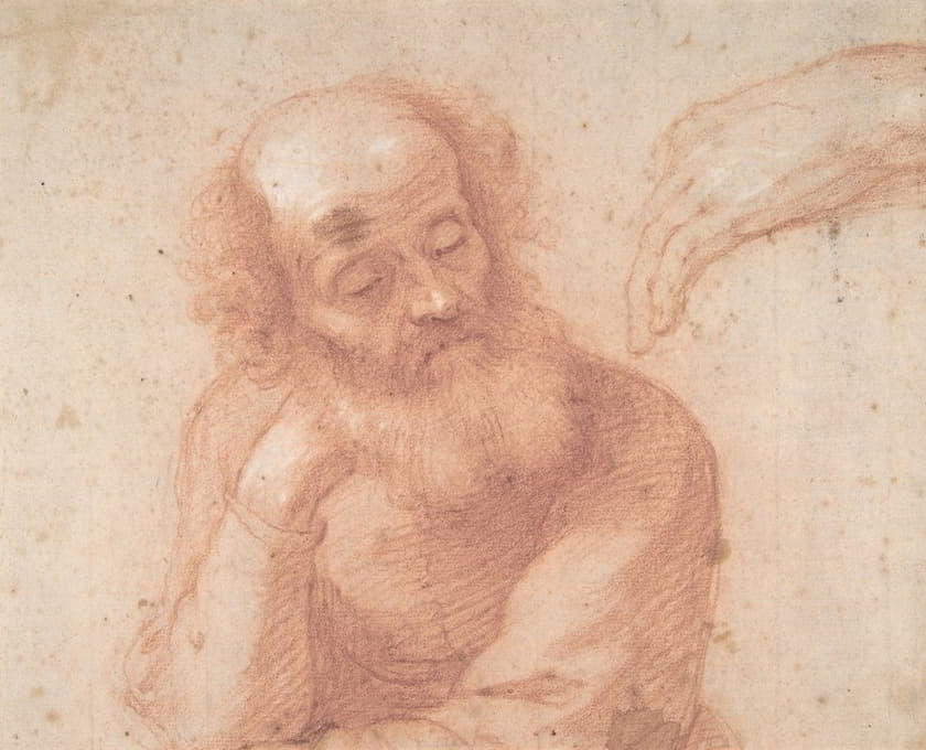 Francesco Furini - Studies of an Old Man and a Hand