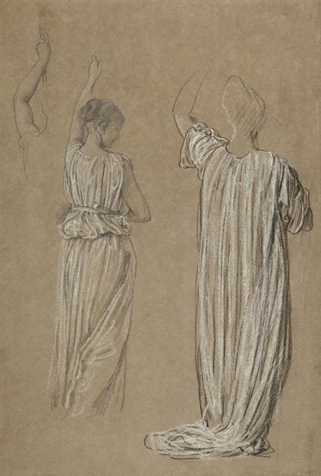 Frederic Leighton - Studies of a standing draped figure
