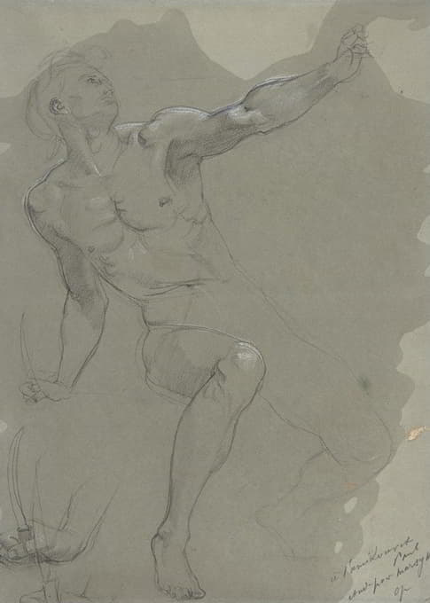 Paul-Jacques-Aimé Baudry - Seated Male Nude