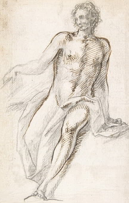 Pedro Duque y Cornejo - Seated Male Nude with Open Book