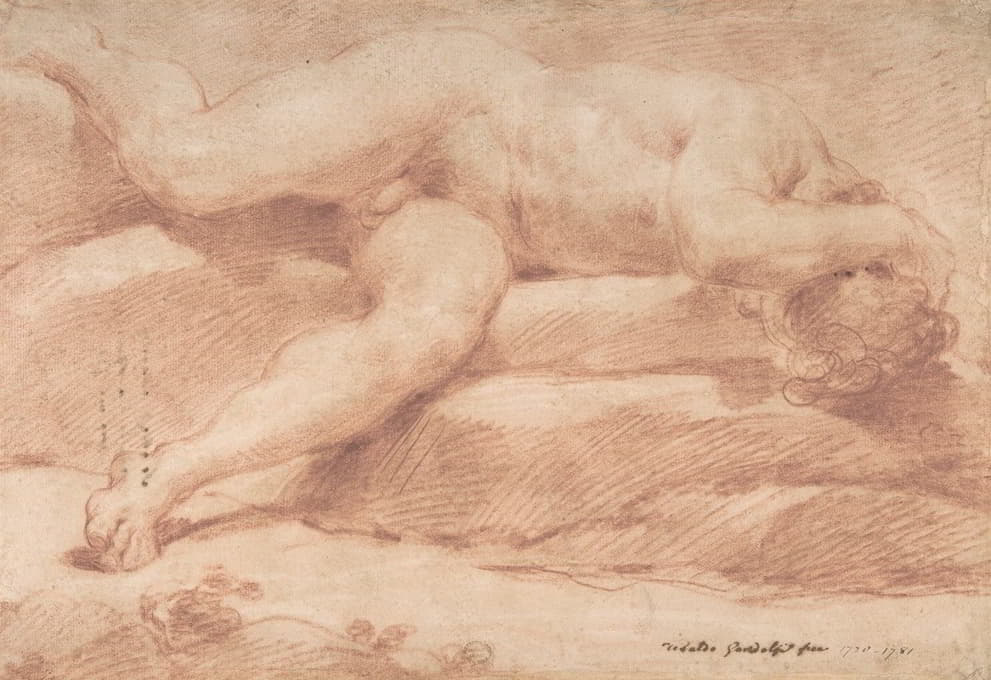 Ubaldo Gandolfi - Reclining Male Nude