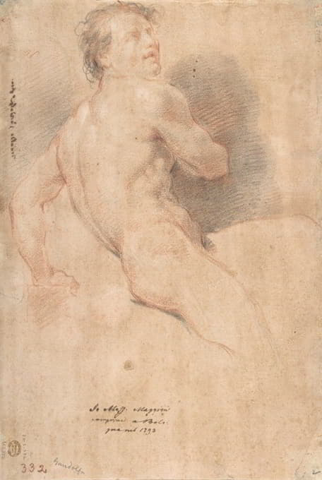 Ubaldo Gandolfi - Seated Male Nude