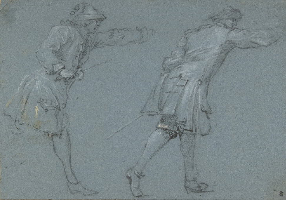 Adam Frans van der Meulen - Study of Two Soldiers Swordfighting