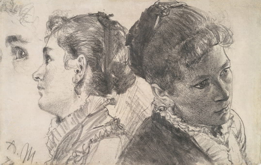 Adolph Menzel - Studies of a Young Woman