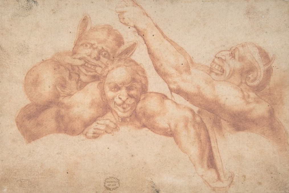 After Michelangelo Buonarroti - Study of Figures from Michelangelo’s Last Judgment, Sistine Chapel