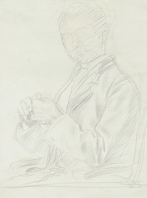 Alphonse Legros - Study for the Portrait of Edward D. Adams