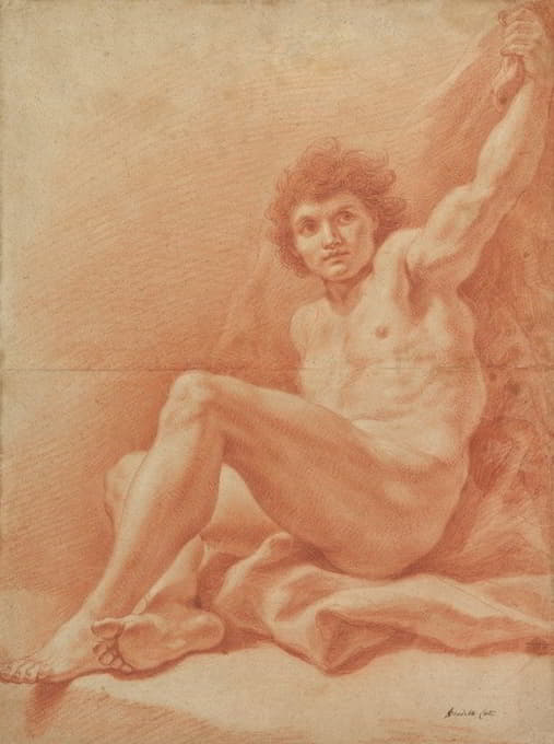 Benedetto Luti - Seated Nude Male Figure