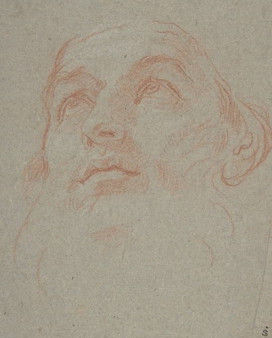 Carlo Maratti - Head of a Bearded Man Looking to Upper Left (Saint Ambrose)
