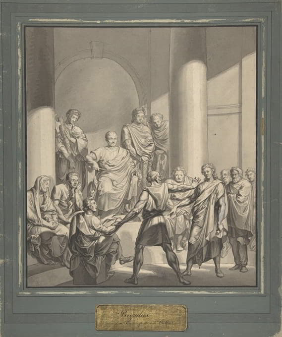 Franz von Hauslab the Younger - Assembly of Roman Figures, from Regulus, a play by Collin