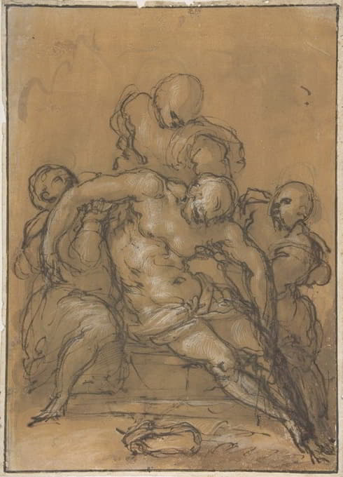 Giovanni Battista Naldini - The Dead Christ Supported by Three Figures