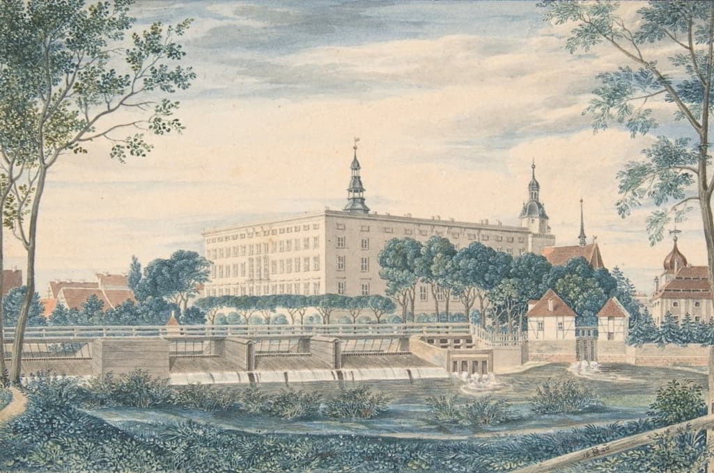 Heinrich Olivier - View of the Dessau Castle from the East