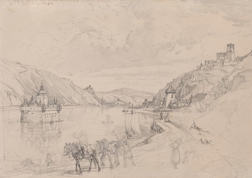 Johann Adam Klein - View of the Rhine with Pfalzgrafenstein Castle and Kaub Seen from the South-East