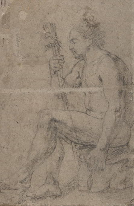 Johann Liss - Seated Male Nude