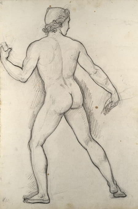 男性裸体，习作为“卡斯特和波卢克斯解放海伦”