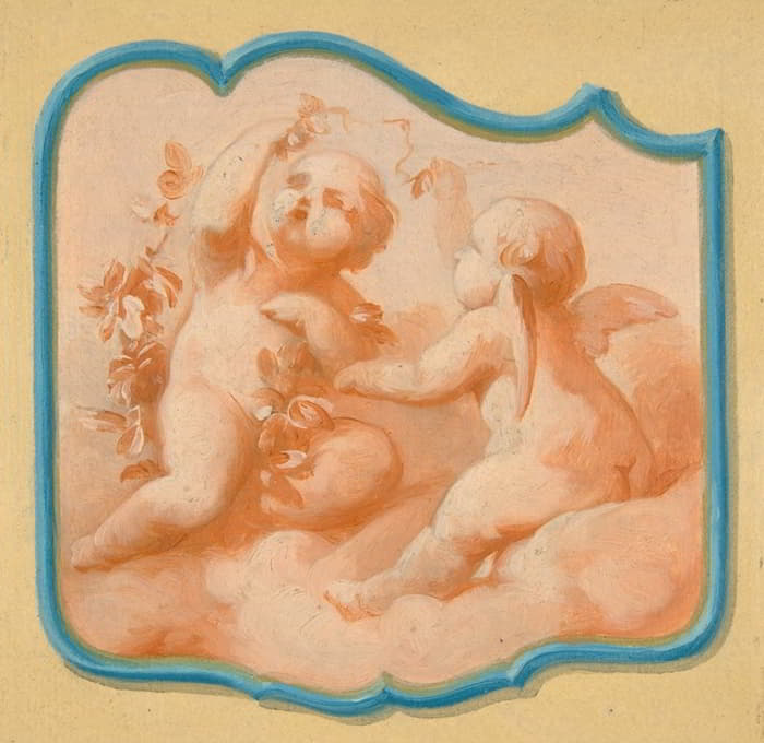 Jules-Edmond-Charles Lachaise - Two putti on clouds